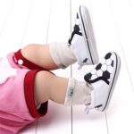 Trainers Baby 19 Spring and Summer Kids Baby Toddler Shoes Boys and Girls Casual Shoes Flat Base Lightweight Slip On Comfortable Football Print Shoes Women Black Trainers, black, 20 EU - Image 7