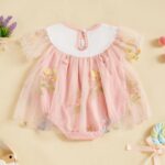 Infant Baby Girl Romper Dress Newborn Baby Girls' Bodysuits Flower Embroidery Jumpsuit Skirt Tulle Princess Dress A-Line Pageant Baptism Wedding Birthday Party Dress - Image 3