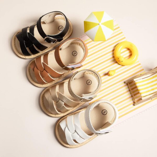Infant Baby Girls Summer Sandals Newborn Bow-Knot Open Toe Beach Shoes Casual Lightweight Anti Slip Sole Flat - Image 2