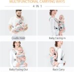 SONARIN Lightweight Breathable Baby Carrier, 4-in-1 Soft 3D Mesh Baby Wrap Carrier Ergonomic Child Carrier Backpack,Multi-Function for Newborn and Toddler 0 to 36 Months(Camo) - Image 7