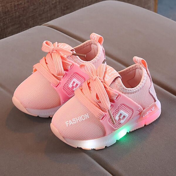 SRTUMEY Toddler Boys Shoes Cartoon Luminous Sport Sneaker Little Fashion Cute Soft Lighted Athletic Light Up Trainers for Girls Kids Infant Tennis Shoes - Image 2