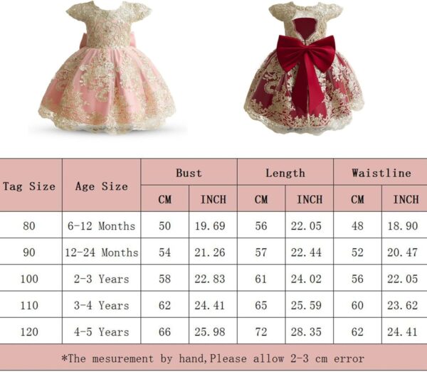 NNJXD Baby Girl Princess Dress Bowknot Sequins Dresses Pageant Wedding Tutu Gown - Image 7