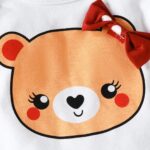 Similotey Infant Baby Girl Outfit Set Cute Bear Print Long Sleeve Tops and Polka Dot Print Bow Pants 3Pcs Clothes Set - Image 2