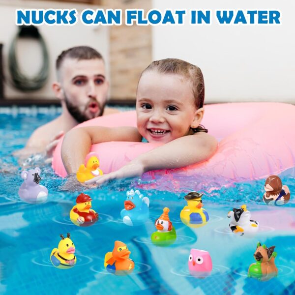 SCIONE 12PCS Rubber Ducks Bath Toys Colorful Bath Ducks Toys for Baby Shower Awards Easter Party Bag Fillers for Kids Classroom Gift Exchange - Image 3