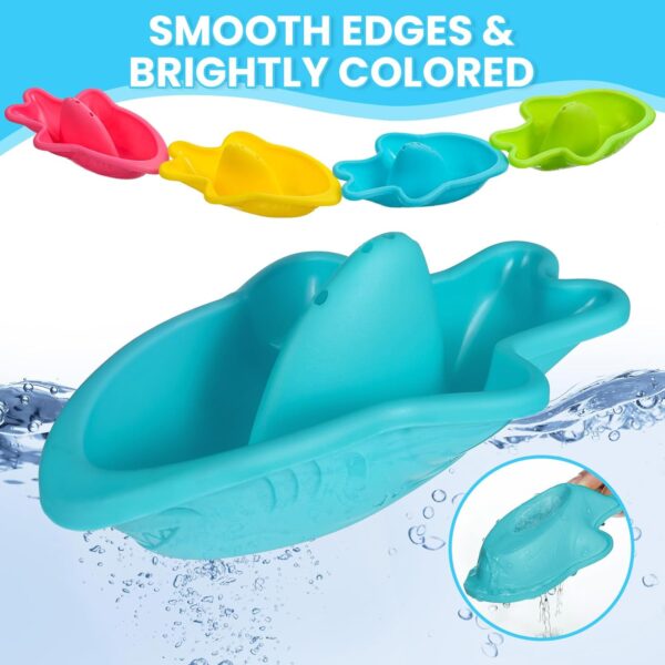 Baby Bath Toys for 1 2 3 4 Year Olds Toddler Kids - 10PCS Mould Free Water Play Swimming Pool Toys No Mould Watering Can Bath Boats Bath Cups for Boys Girls - Image 6