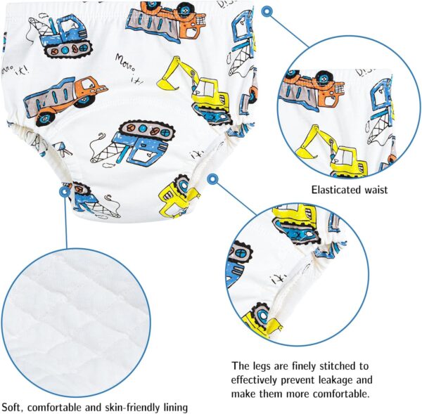 Heekcaa Potty Training Pants for Boys Girls，6 Packs Reusable Baby Toddler Training Pants Soft Washable, 2-6 Years - Image 5