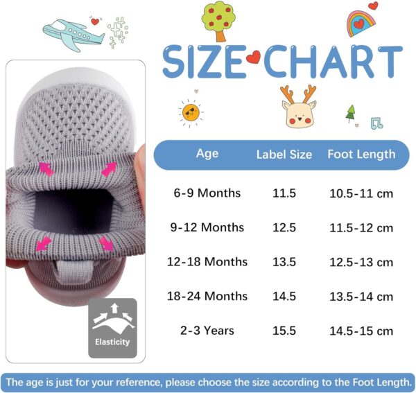 MK MATT KEELY Baby Shoes Boys Girls Sock Shoes Toddlers Pre Walkers First Walking Shoes with Anti Slip Rubber Sole - Image 3