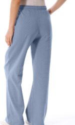 FEOYA Maternity Trousers Womens Wide Leg Long Pants Elastic Waist Casual Sweatpants Loose Pregnancy Trousers with Pocket S - 4XL - Image 2