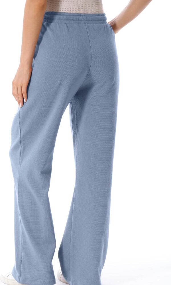 FEOYA Maternity Trousers Womens Wide Leg Long Pants Elastic Waist Casual Sweatpants Loose Pregnancy Trousers with Pocket S - 4XL - Image 2