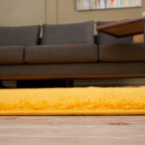 THE RUGS Living Room Rug - Shaggy Soft And Elegant Carpets For The Bedrooms And Kitchen, Easy To Clean, Many Different Sizes (80x150 cm, Yellow) - Image 7