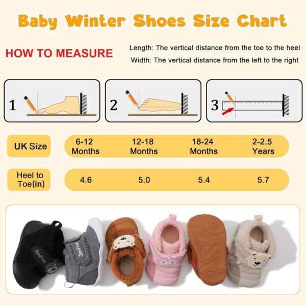 JOINFREE Baby Winter Boots Furry Baby Girls House Slippers Baby Boys Winter Booties Toddlers Cozy Shoes - Image 6