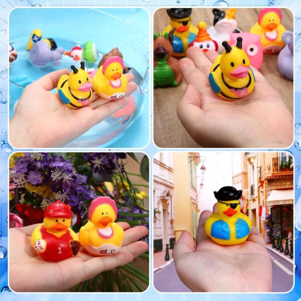 SCIONE 12PCS Rubber Ducks Bath Toys Colorful Bath Ducks Toys for Baby Shower Awards Easter Party Bag Fillers for Kids Classroom Gift Exchange - Image 5