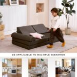 jela Kids Couch Large, Floor Sofa Modular Funiture for Kids Adults, Playhouse Play Set for Toddlers Babies, Modular Foam Play Couch Indoor Outdoor (57"x28"x18", Charcoal) - Image 6