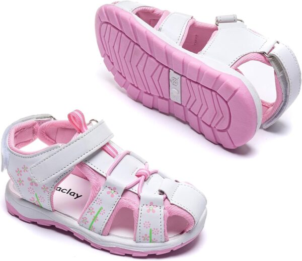 Daclay Girl's Sandals Soft Sole White Princess Comfortable Boys Kids Sandals - Image 2