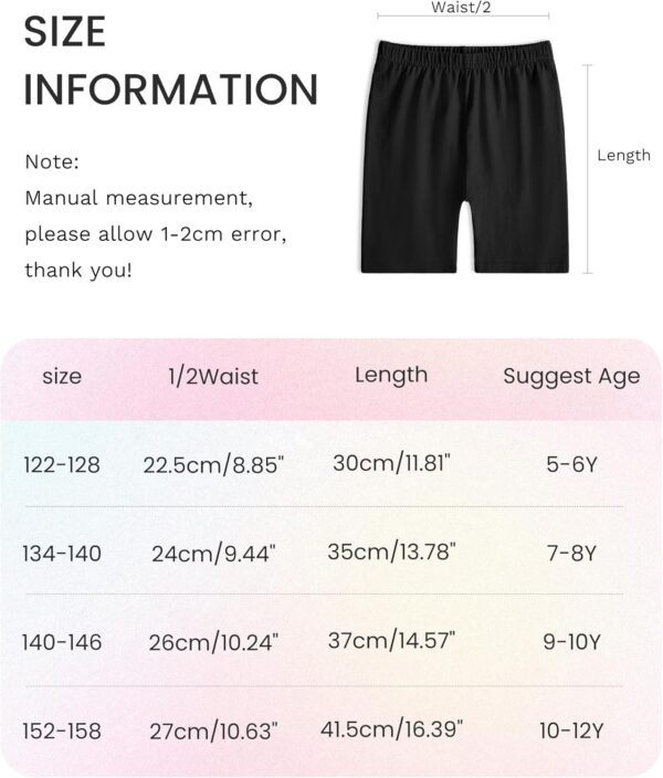 Auranso Girls Cycling Shorts 5-12 Years PE Dance Short Leggings Kids Summer Over Knee Half Length Cycle Shorts 3 Pack - Image 4