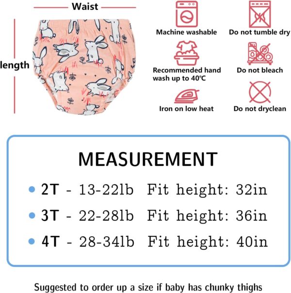Max Shape Potty Training Pants Girls 2T,3T,4T,Toddler Training Underwear for Baby Girls 4 Pack - Image 6