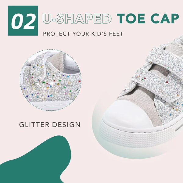 Boys Trainers Girls Canvas Shoes Easy Fasten Casual Fashion Trainers for Kids Toddler - Image 3