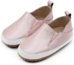 Dotty Fish Leather Infant Casual Shoes. Baby Boys Girls Slip-on Rubber Sole Trainers. First Walkers. Non-Slip Toddler Shoes (3-7 UK Child) - Image 2