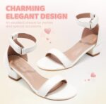 FOGOIN Girls Sandals Party Shoes Low Heels Open Toe Princess Sandal Ankle Strap Dress up Glitter Wedding Shoe for Little Big Kid Summer - Image 5