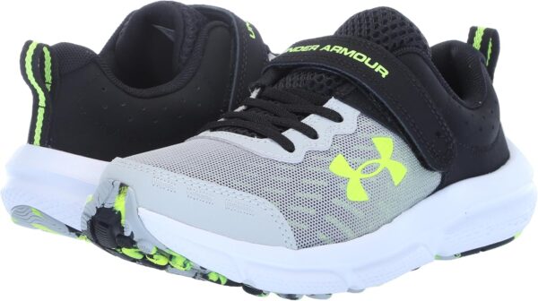 Under Armour Bps Assert 10 Ac boys Shoes, (102) Mod Gray/Black/High Vis Yellow, 2 Wide Little Kid - Image 7