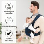 IULONEE Baby Carriers from Newborn Ergonomic Toddlers Carrier Front & Back Carry Baby Holder Carrier Sling for Toddlers 3-36 Months (3-15kg) Dark Blue - Image 6