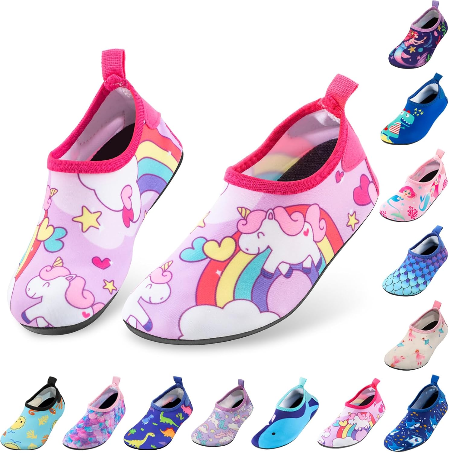 71wEghlJrnL._AC_SL1500_.jpg OWANVION Children's Water Shoes Quick Dry Non-Slip Water Skin Barefoot Swimming Water Shoes Kids Aqua Socks for Beach Pool for Boys Girls Toddler Infant - Image 1