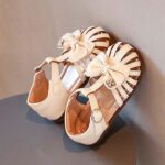 Infant Baby Girls Summer Sandals Closed Toe Bowknot Hollow Out Gladiator Roman Sandals Soft Sole First Walking Shoes Anti Slip Casual Princess Shoes for Toddlers Kids 1-6 Years - Image 4