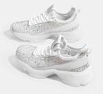 Lucky Step Girls Rhinestone Slip On Sneakers Kids Sparkly Lightweight Tennis School Knit Jelly Sole Glitter Walking Shoes Toddler - Image 8