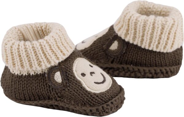 LACOFIA 2 Pairs Newborn Knitted Booties Soft Baby Boys Girls Bootees 0-3 Months - Image 5