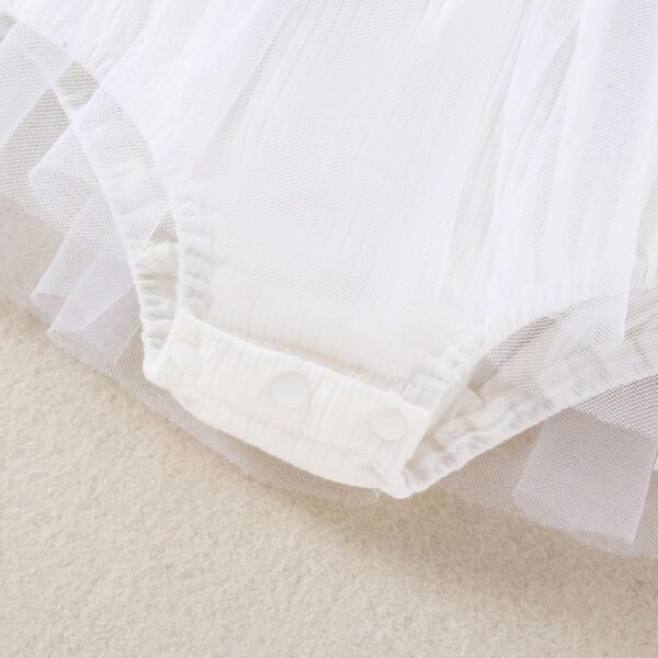 QUNERY Newborn Girl Outfits Ruffled Sleeveless Flower Romper Summer Dress with Headband Clothes Sets - Image 6