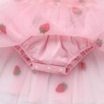 Newborn Infant Baby Girl Summer Romper Flower Strawberry Embroidery Tutu Tulle Princess Dresses with Headband - Image 7