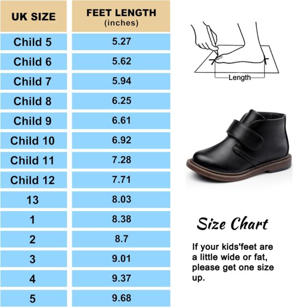 Harvest Land Boys Dress Shoes Lace-up School Shoes Kids Classic Oxford Boots Boys Loafer Flats Hook and Loop Light Comfortable for Toddler Big Kids - Image 6