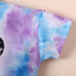 KONFEN Baby Girl Summer Outfits, Tie-dye Short Sleeve Top + Shorts 2PCS Set, Girl Summer Clothes Short Sleeves T Shirt and Shorts Suit Casual Infant Outfit Set for 12 Months - 5 Years Old Girls - Image 4