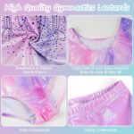 Gymnastics Leotards for Girls, Long Sleeve Kids Gymnastics Athletic Outfit with Shorts and Headband, Gradient Color Sparkling Ballet Dancing Unitards Gymnastics Outfit for Kids 5-8 Years - Image 3