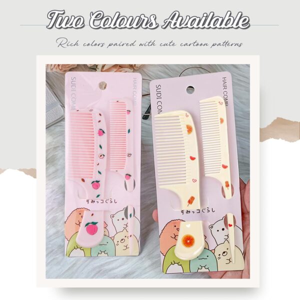 MEGAVOW 4 Pcs Girls Boys Hair Brush and Comb Set, Cute Styling Childrens Comb Hairbrushes Hairdressing Rat Tail Brush for Toddler Child's Hair - Image 6