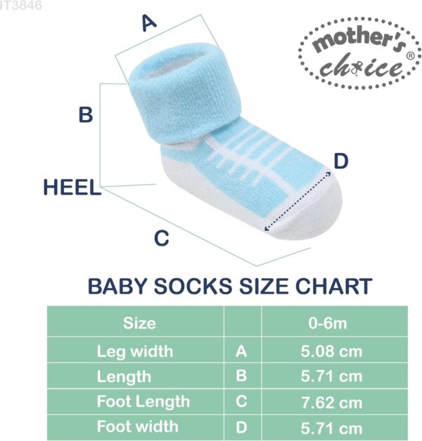 Organic Cotton Baby Socks, 12 Pairs, Unisex 0-6M - Soft, Hypoallergenic Newborn & Infant Socks - Baby Girl & Boy Gifts (UK, Age, 0 Months, 6 Months, Blue - Gray - White) - Image 9