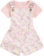 Toddler Kids Baby Girl Floral Overalls Shorts with Pocket Suspender Trousers Summer Clothing Outfits