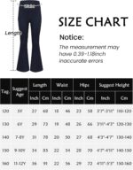 Panegy Girls Fleece Lined Flared Pants Thermal Warm Leggings Stretchy Dance Yoga Bell Bottoms Padded Bootcut Tights Full Length Trousers - Image 3