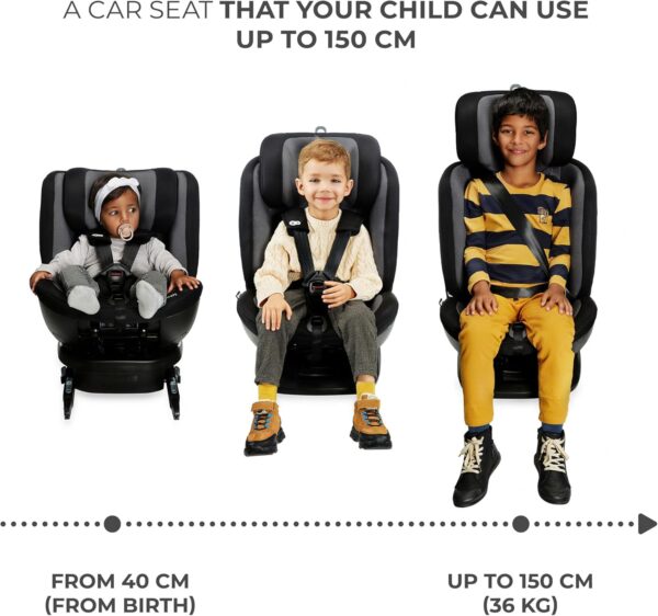 Kinderkraft XPEDITION2 I-Size Child Car Seat with 360 Degree Rotation, Isofix, Base Station, Special Safety Systems, Easy to Clean, from Birth Group 0/1/2/3 0-36 kg, Black - Image 4