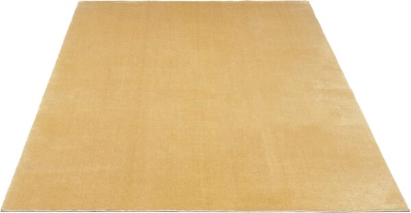 the carpet Relax rug for living room or bedroom in Gold 60 x 110 cm | washable up to 30 degrees | non-slip underside | modern and soft short pile rug | rectangular - RELAX rug - Image 6