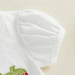 Baby Girl Outfit Strawberry Embroidery Short Sleeve T-Shirt Ruffle Plaid Shorts Toddler Summer Baby Clothes for Girls - Image 5