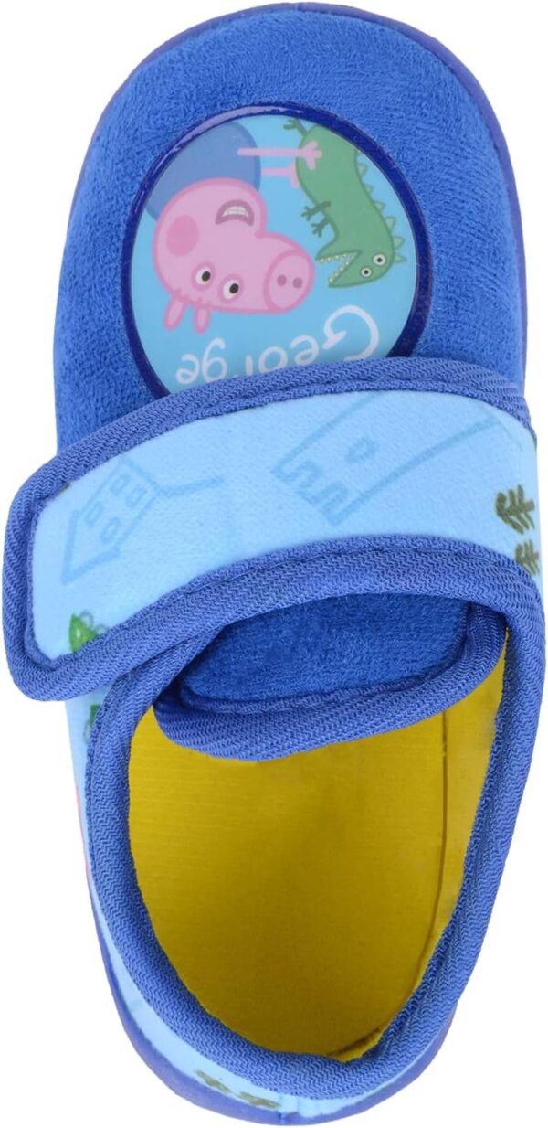 ABSOLUTE FOOTWEAR Childrens Kids Infants Boys Winter Slip On Touch and Close Cartoon Pig Slippers - Image 6