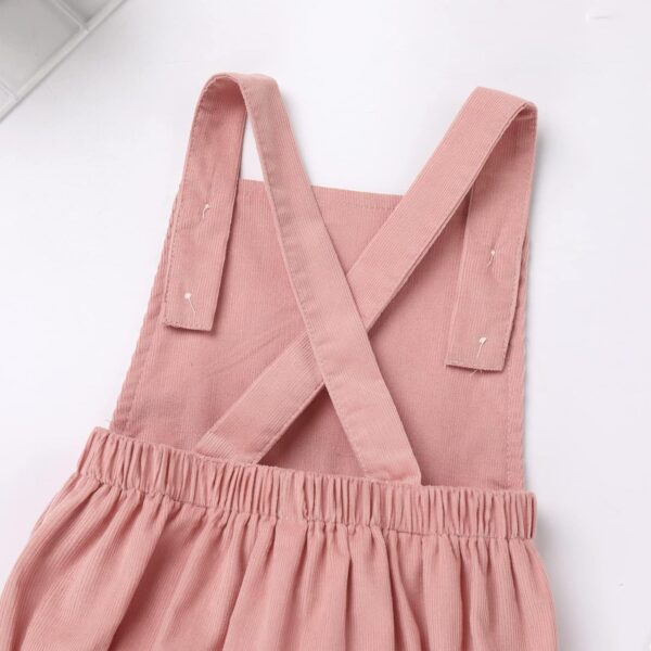 IBTOM CASTLE Baby Girls Boys One Letter Print Birthday Party Romper Overalls Cake Smash Corduroy Sleeveless Backless Bodysuit Photo Shoot Outfit - Image 5