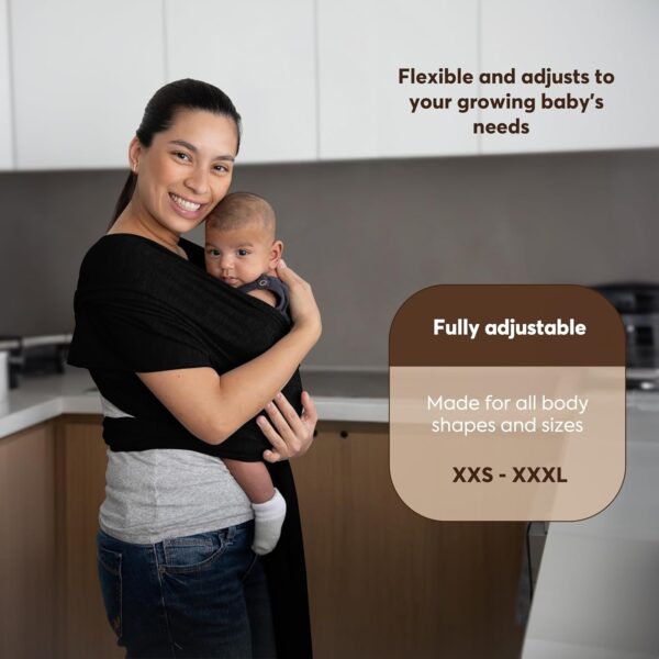 ELDOMA Black Baby Wrap Carrier - Lightweight, Breathable Baby Sling, Hands Free Baby Carrier Sling, Baby Carriers for Newborn, Infant - Image 3