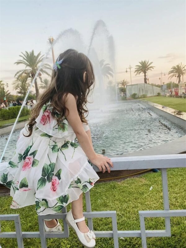 Derouetkia Toddler Baby Girls Summer Floral Dress Off Shoulder Skirt Chiffon Princess Dresses Suspender Sundress for Little Girls - Image 3