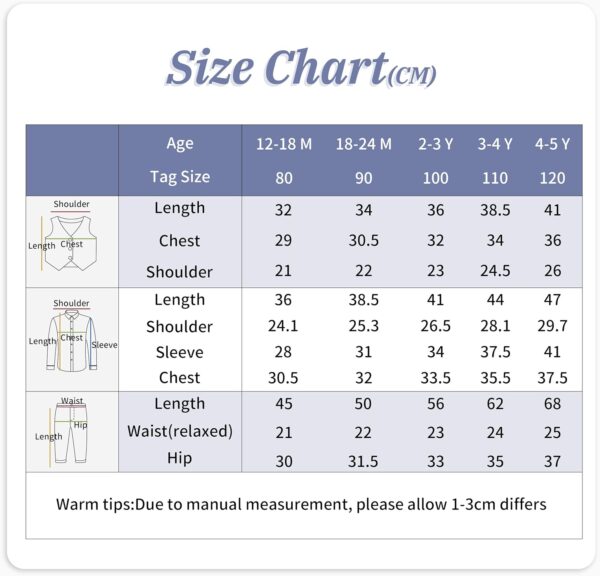 Volunboy Baby Boys 4-Piece Formal Suit, Toddler Waistcoat Wedding Party Birthday Dress Gentleman Suit - Image 4