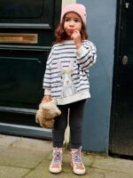 TCWWBB Girls Kids Outfits Clothes Set Toddler Cute Unicorn Bunny Bowknot Birthday Print long Sleeve Cotton Shirt jumper Dresses Tops Leggings Trousers Pants 2 Piece Clothing Set Age 1-7 Years Old - Image 2