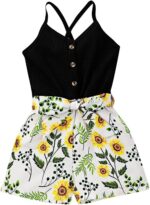 Tearfuty Toddler Girl Clothes Baby Girl Sleeveless Romper One-piece Jumpsuit Summer Clothes Set