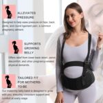 DOEOMK 5 in 1 Pregnancy Support Belt, Pregnancy Seat Belt with Shoulder Straps, Postpartum Belly Wrap, Maternity Belly Bands & Support for Relieve Back, Pelvic, Hip Pain for Labour & Recovery (XL) - Image 4