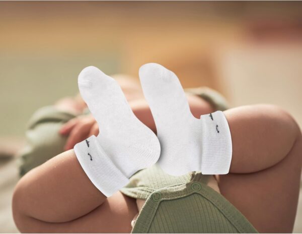 Mother's Choice Organic Cotton Baby Socks, 12 Pairs, Unisex 0-6 Months - Soft, Hypoallergenic Newborn & Infant Socks - Baby Girl & Boy Gifts, (12Pcs, Black - White - Gray) - Image 9